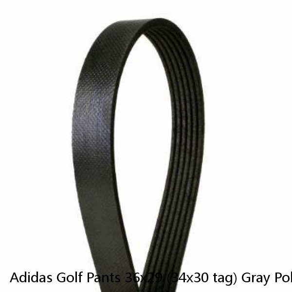 Adidas Golf Pants 36x29 (34x30 tag) Gray Poly Flat Back Stripes New YGI F2-228 #1 image